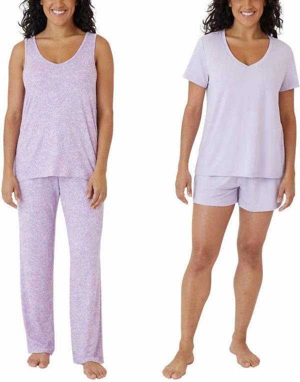 Eddie Bauer Women's 4-Piece Sleep Set, Tank, Tee, Short, Pant